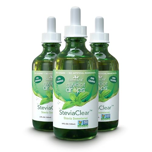 SweetLeaf SteviaClear Sweet Drops Stevia Liquid Drops Sweetener Pure Stevia Drops with No Bitter AftertasteLiquid Sugar Alternative Zero Calorie Keto Food NonGMO SweetLeaf Stevia4 Fl Oz Pack of 3